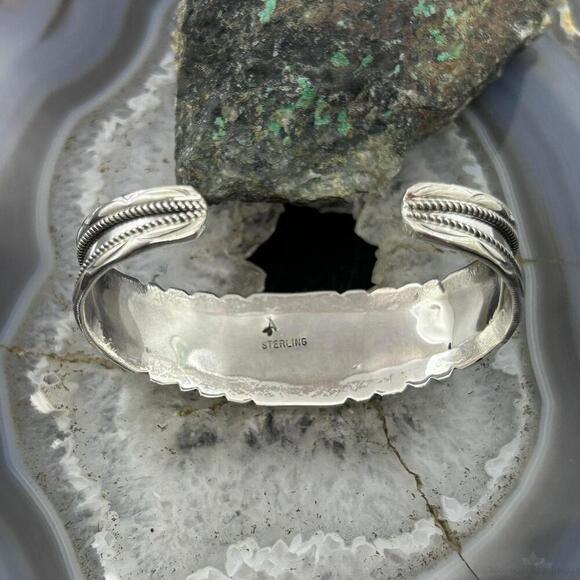 Anita Whitegoat Native American Sterling 7 Turquoise Row Bracelet For Women #1 - Picture 7 of 10